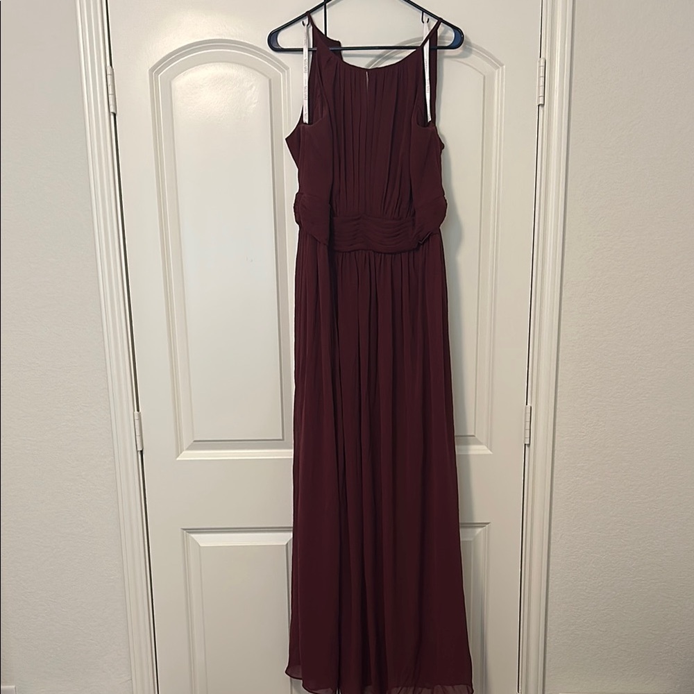 David's Bridal Wine Maxi Dress